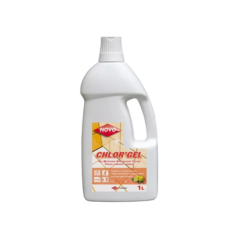 Nettoyant gel chloré toutes surfaces NOVO CHLORE GEL 1L