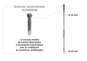 MANCHE ALUMINIUM TELESCOPIQUE 3 TROUS 102-180CM